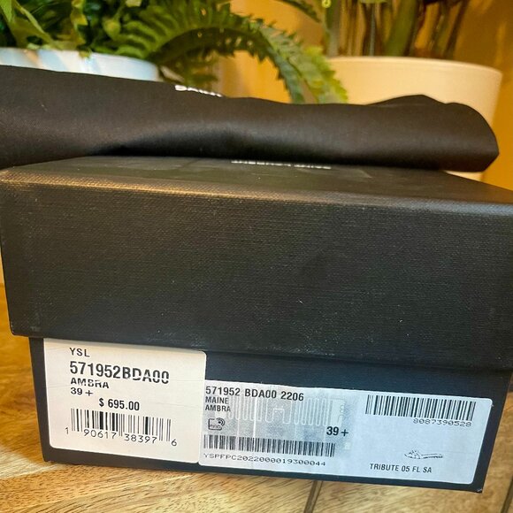 Saint Laurent Tribute Slides Amber Brown 39.5 (US 9.5) Leather - Picture 4 of 5